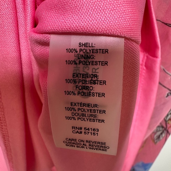 Karl Lagerfeld Pink Floral High-Low Midi Dress NWT | Flutter Sleeve Asymmetrical - Picture 9 of 9